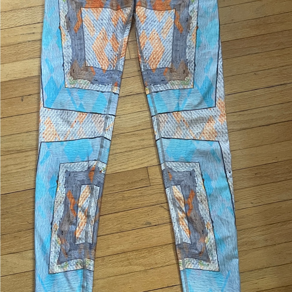 Niyama Sol Geometric Blue and Orange Leggings